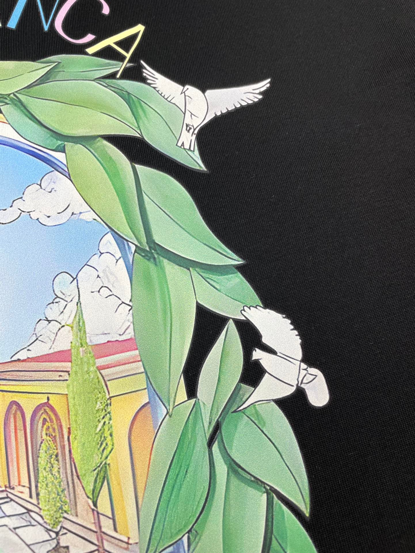 Schwarzes, himmelblaues und weißes T-Shirt