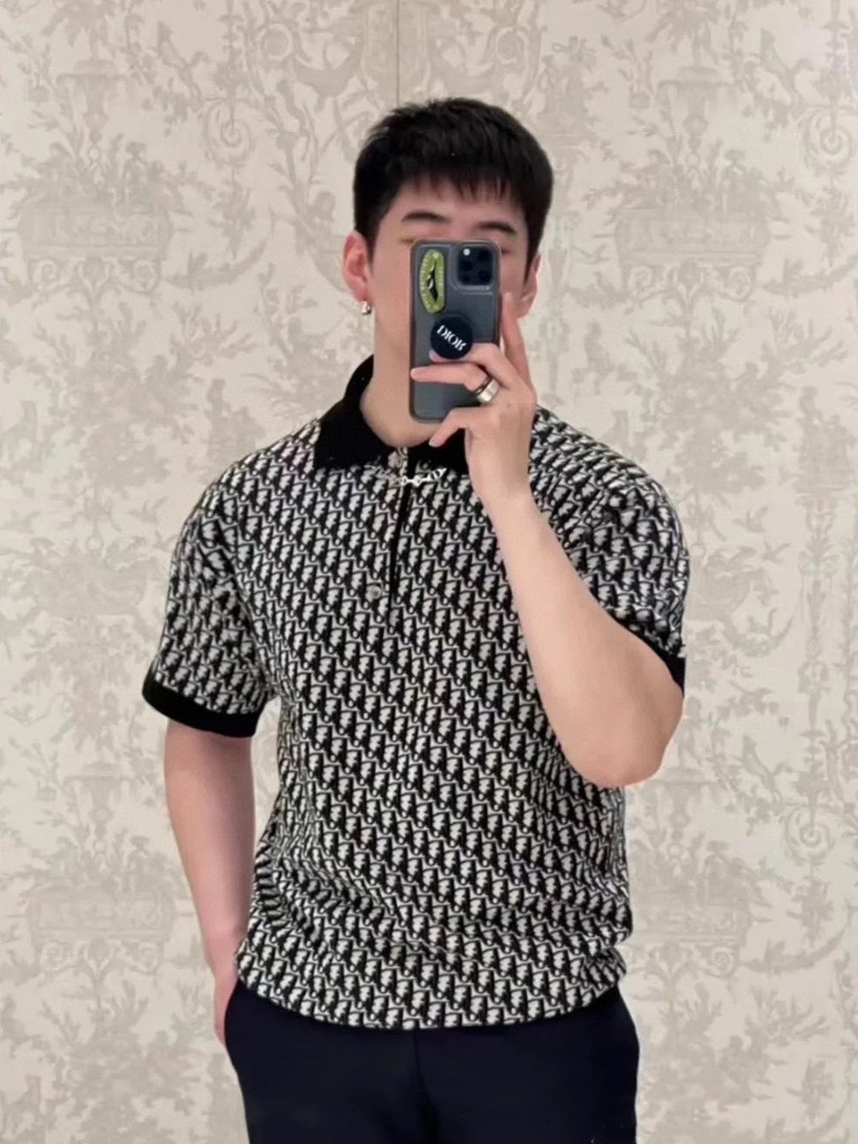 Dark blue and Green Polo - FashionHype.xyz