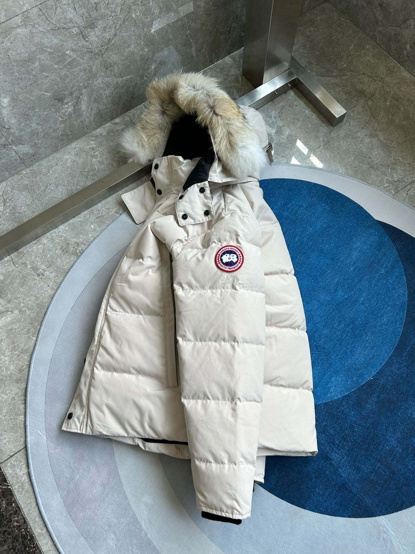 White, Grey, Blue and Black Jacket - FashionHype.xyz