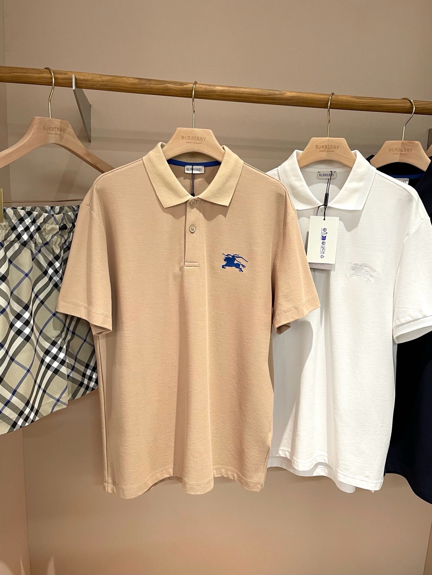 Khaki and Dark Blue T-Shirt - FashionHype.xyz