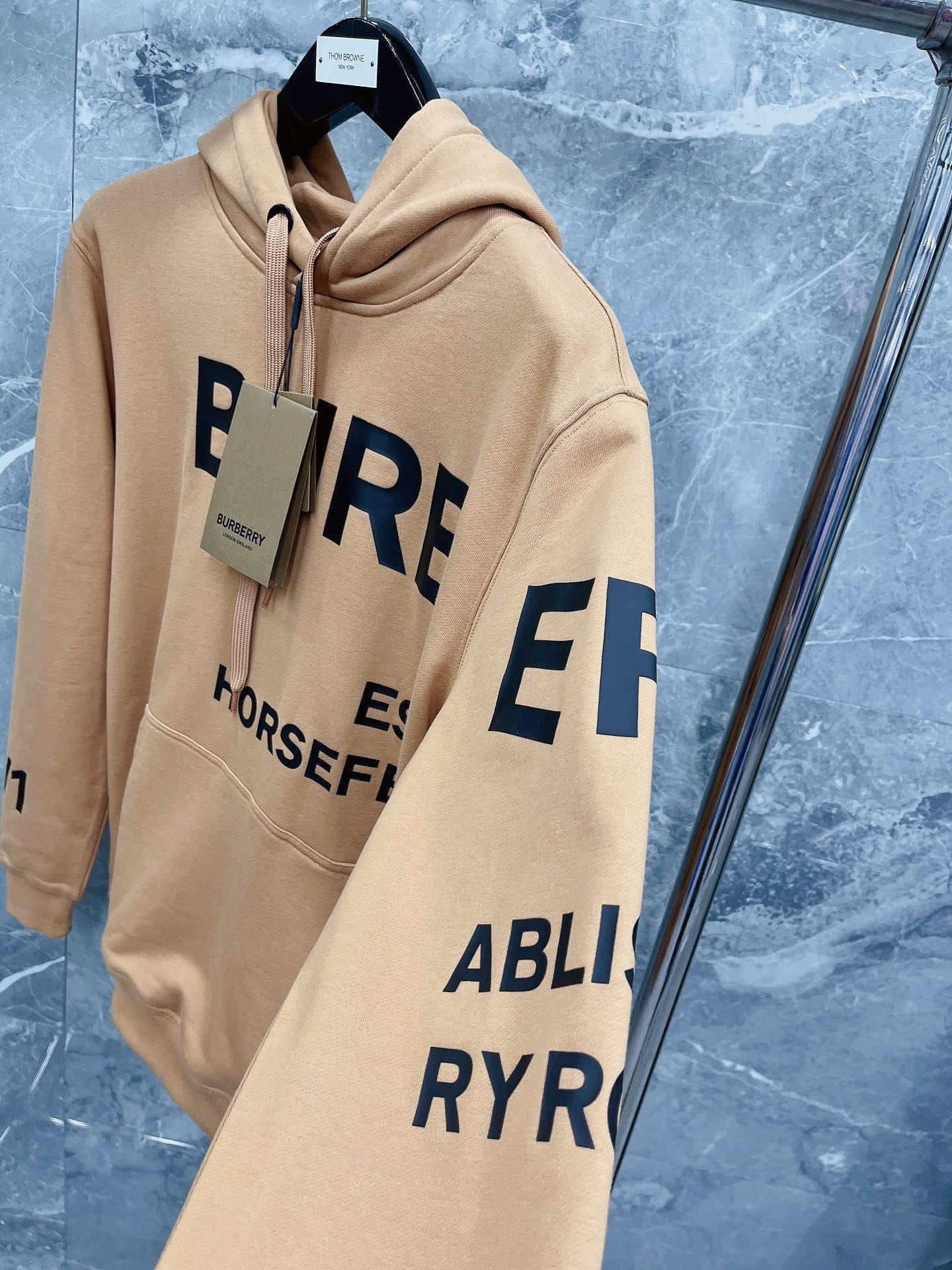 Black, Light orange and White Hoodie - FashionHype.xyz