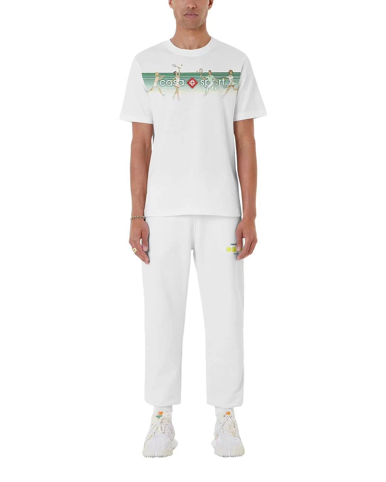 Camiseta azul y blanca