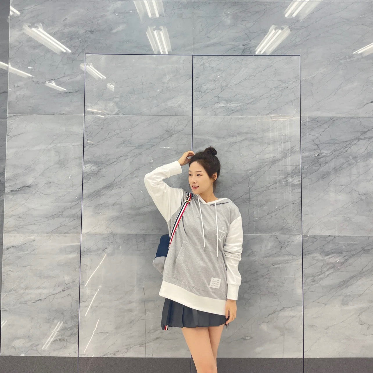 Grey White Hoodie - FashionHype.xyz