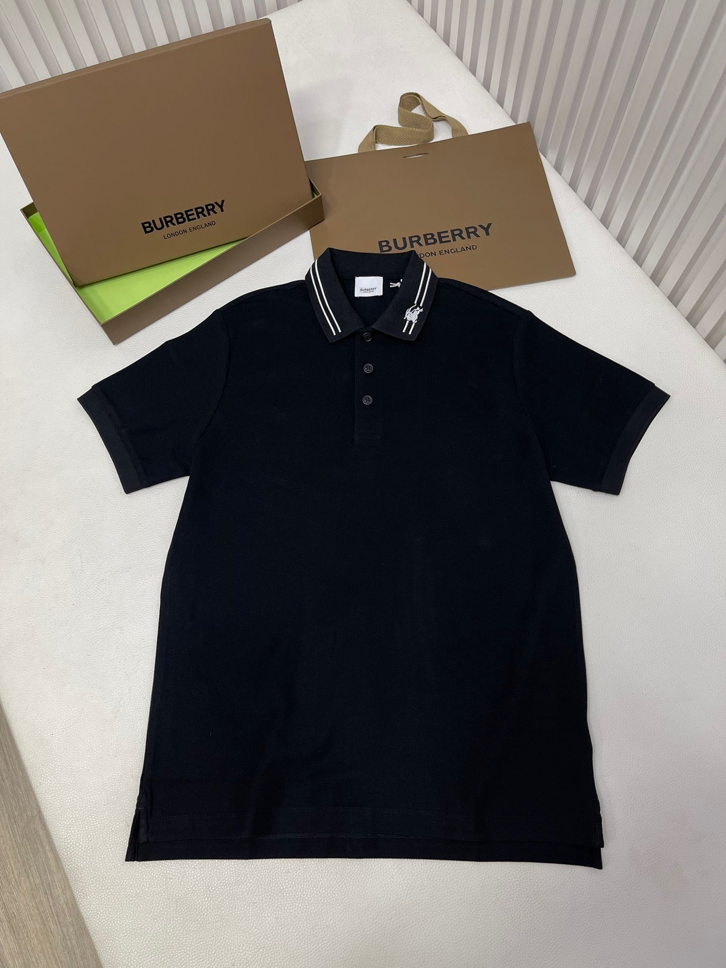 Khaki,Sky blue,Black and White Polo - FashionHype.xyz