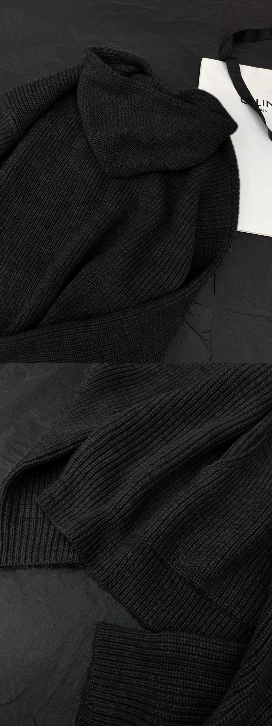 Schwarz-grauer Kapuzenpullover