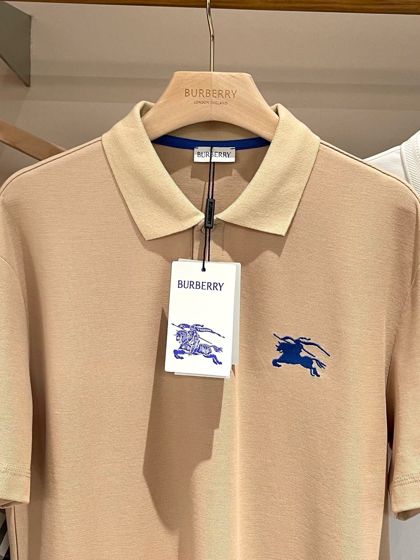 Khaki and Dark Blue T-Shirt - FashionHype.xyz