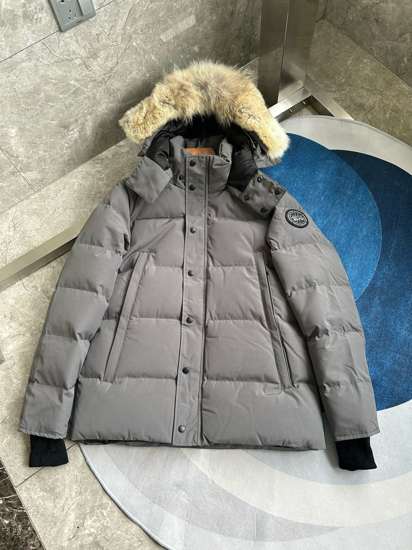 White, Grey, Blue and Black Jacket - FashionHype.xyz