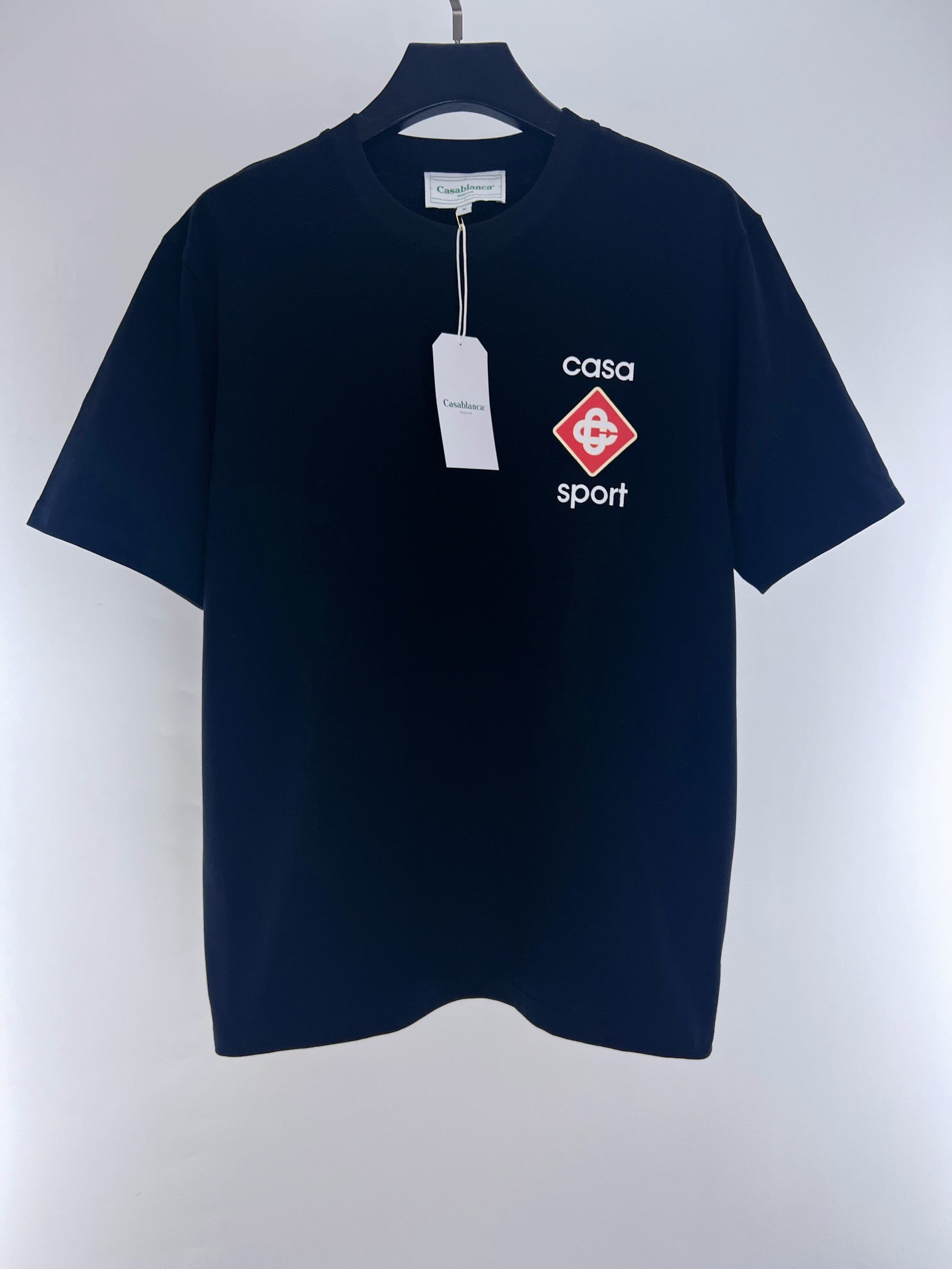 Dark Blue and White T-shirt - Size L - FashionHype.xyz