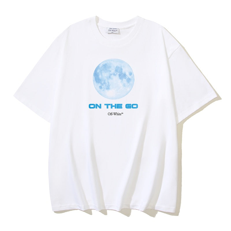 Blue,Black and White T-shirt - FashionHype.xyz