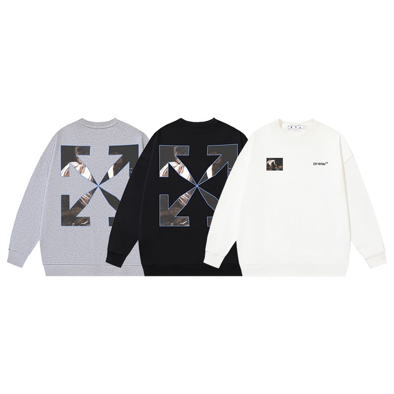 Graues, weißes und schwarzes Sweatshirt