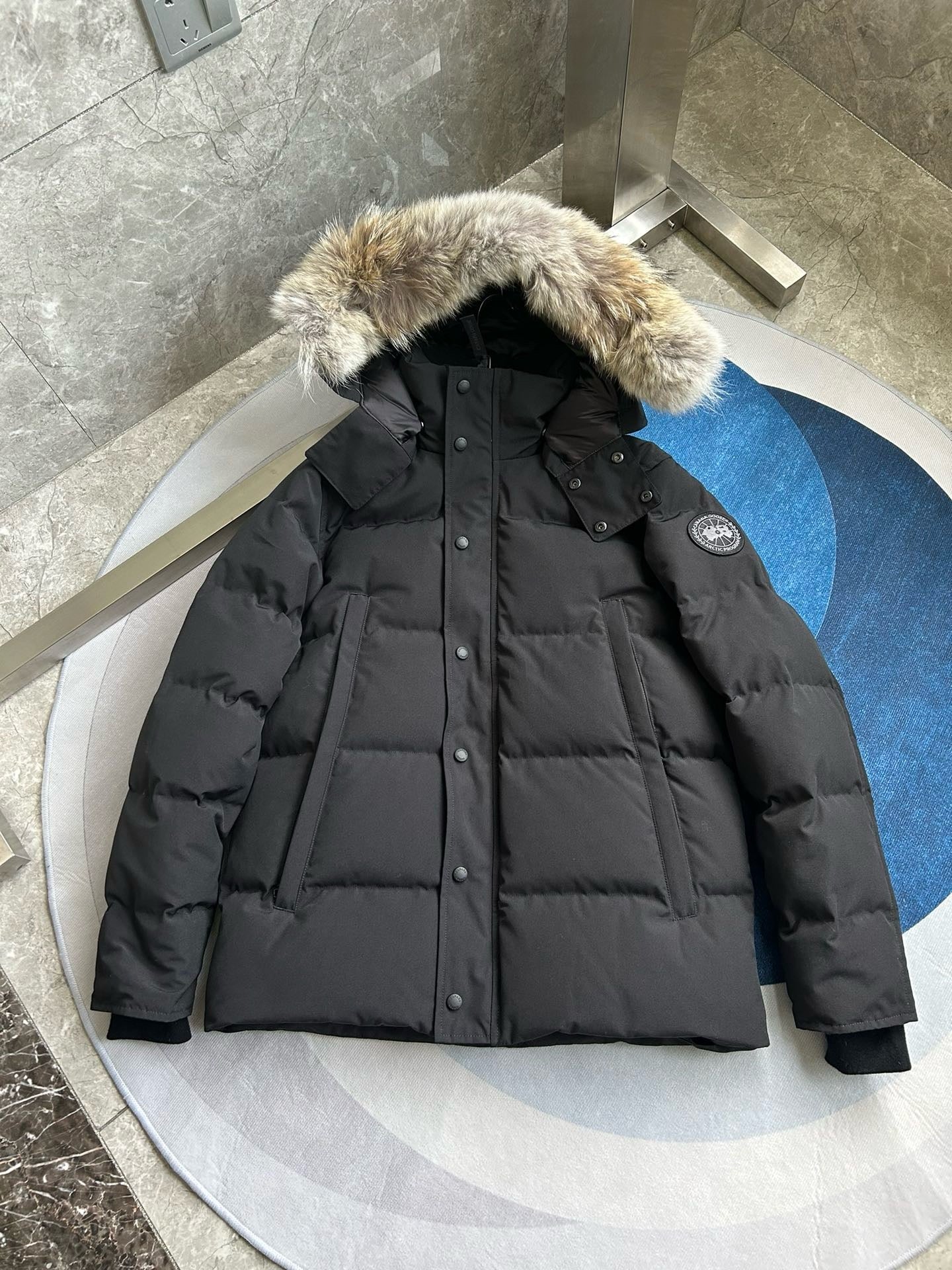 White, Grey, Blue and Black Jacket - FashionHype.xyz