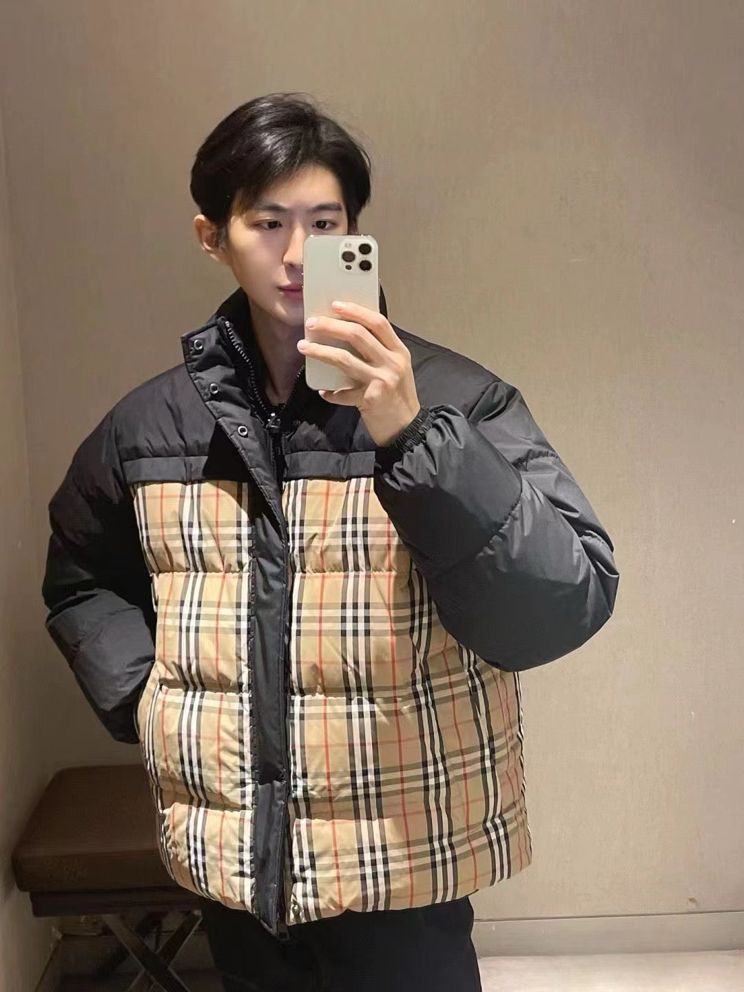 Schwarze Khaki-Jacke