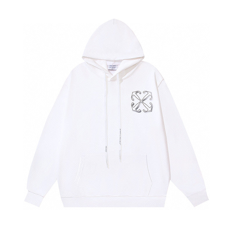 Schwarz-weißer Kapuzenpullover